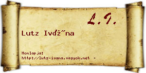 Lutz Ivána névjegykártya
